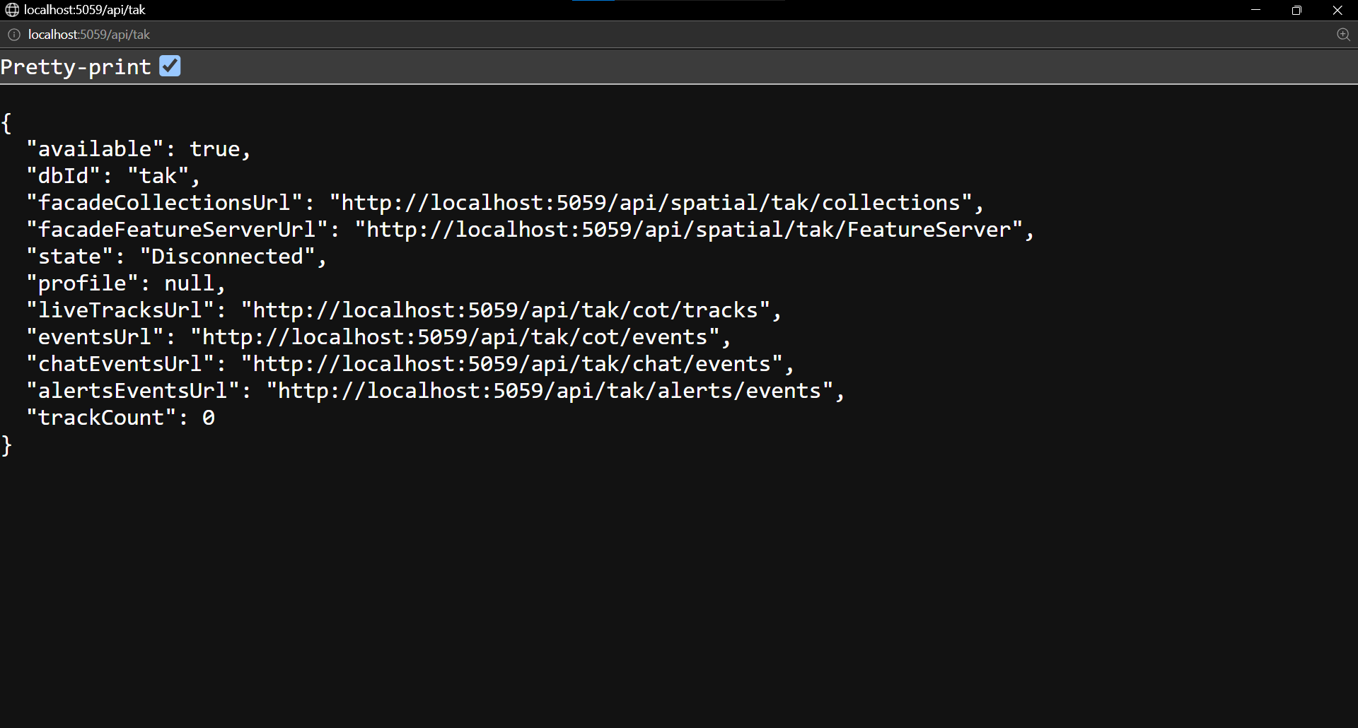 VoltGrid desktop — TAK Cursor on Target REST and SSE API endpoint